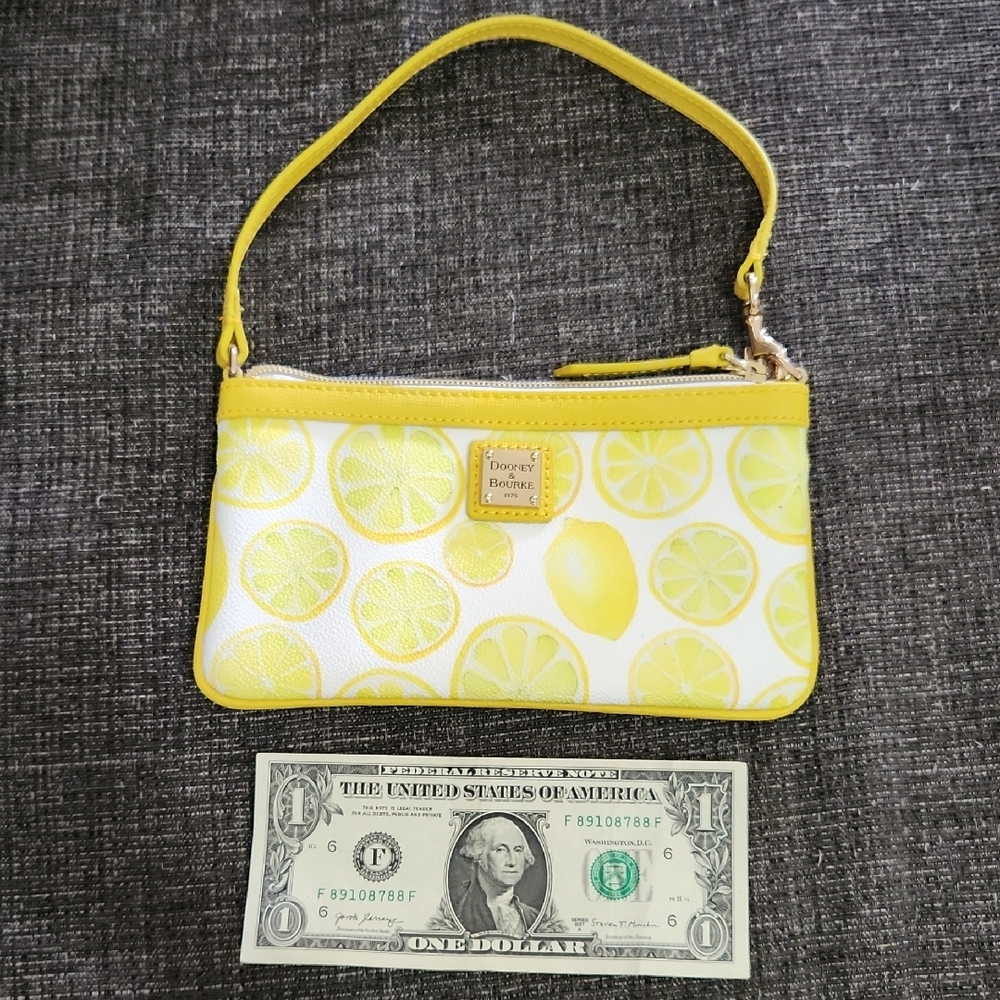 Dooney & Bourke Yellow Lemon Print Women's Wristlet